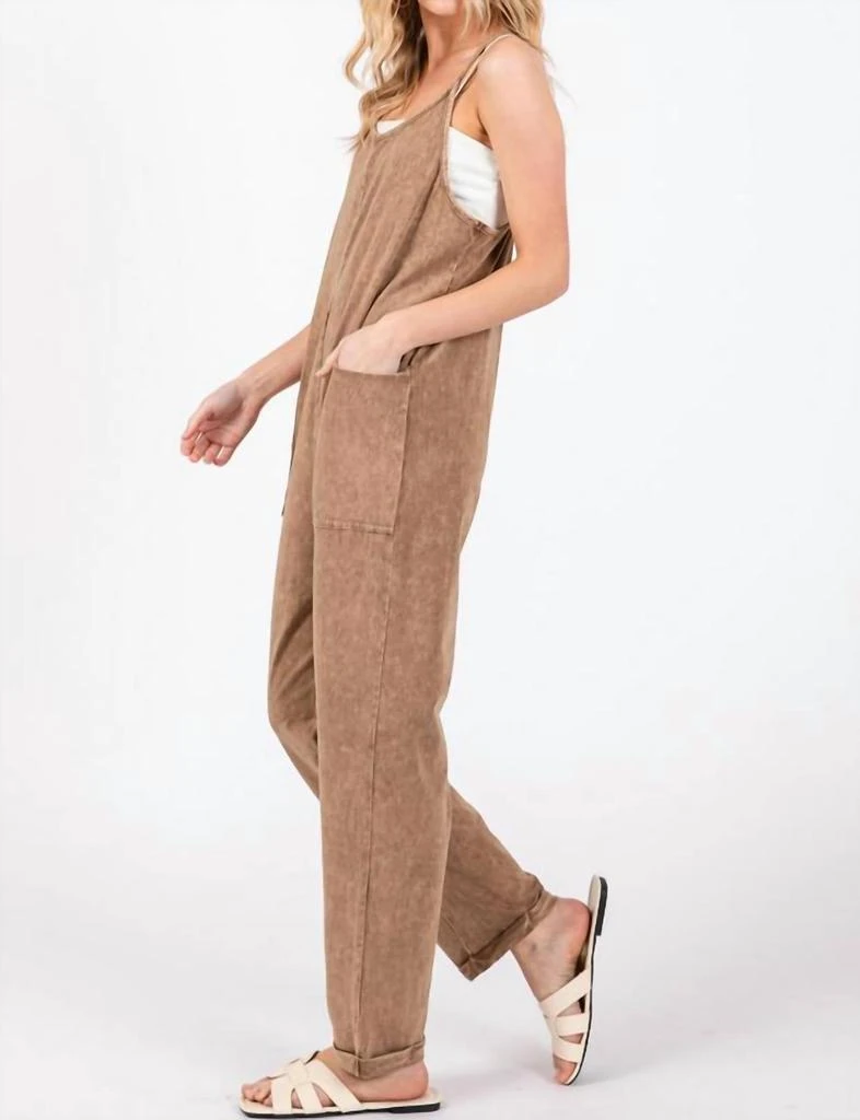 FINAL TOUCH Final Touch - Final Touch Relaxed Mineral Wash Jumpsuit 3