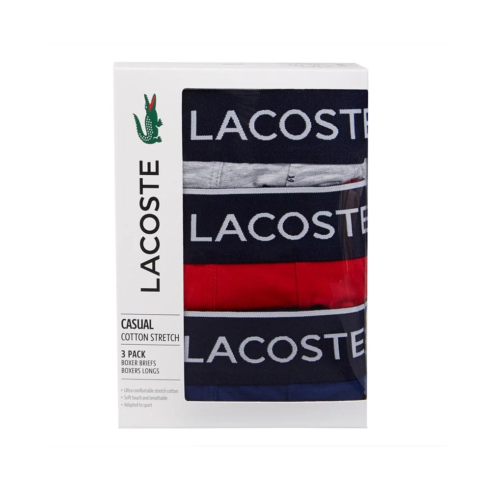 Lacoste Men's Crocodile-Print Stretch Boxer Brief Set, 3-Pack 2