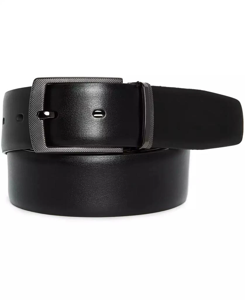 chinese dress ladies Men's Creased Accent Brown Leather Belt main image 1
