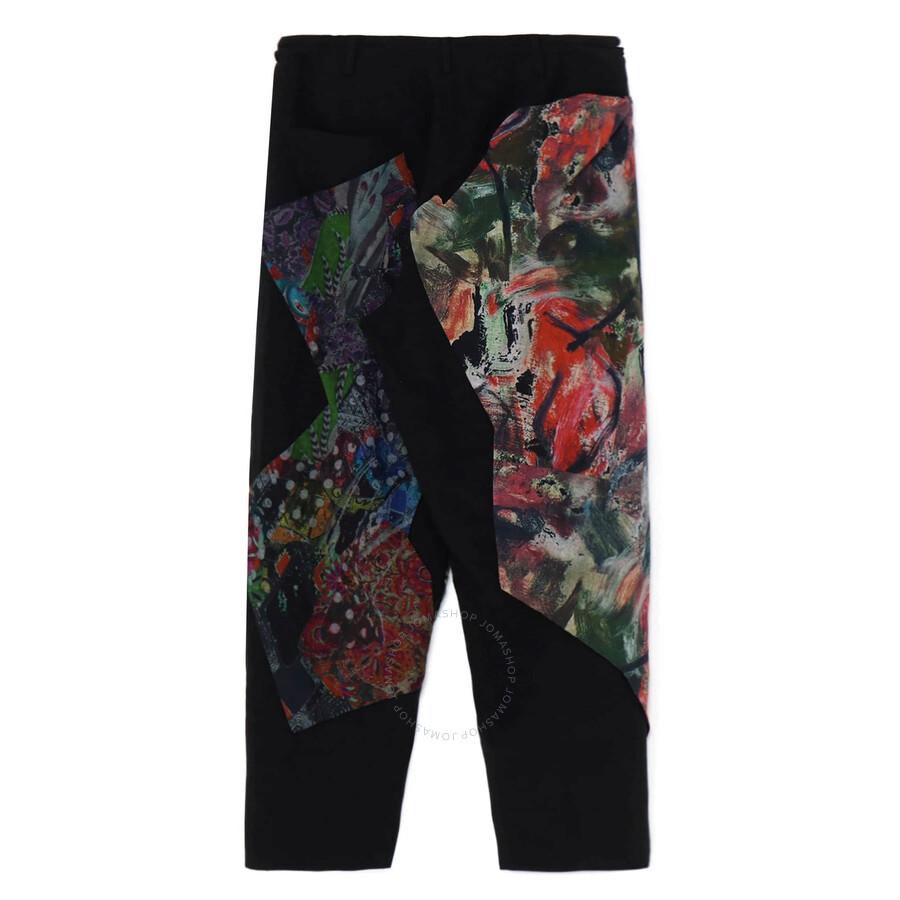 YOHJI YAMAMOTO Men's Black Y-Patchwork P.L Pants