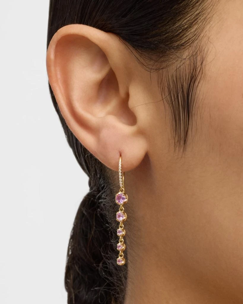 Jennifer Meyer Graduated Illusion-Set 5 Pink Sapphire Drop Earrings 2