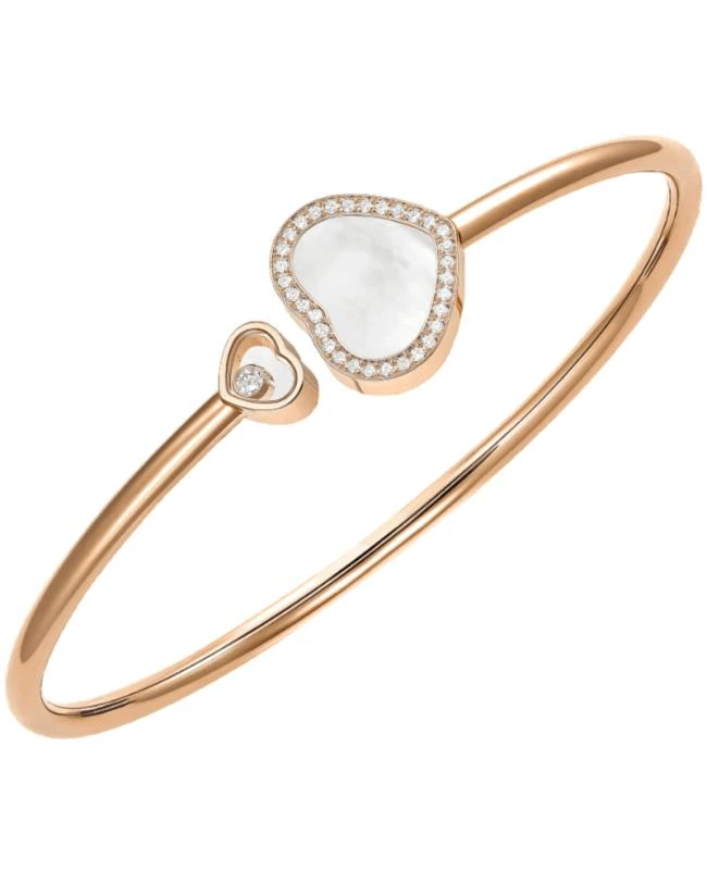 Chopard Bracelet 85A074-5302 18K Rose Gold, Diamond and Mother of Pearl Size S Chopard Happy Hearts Women
s