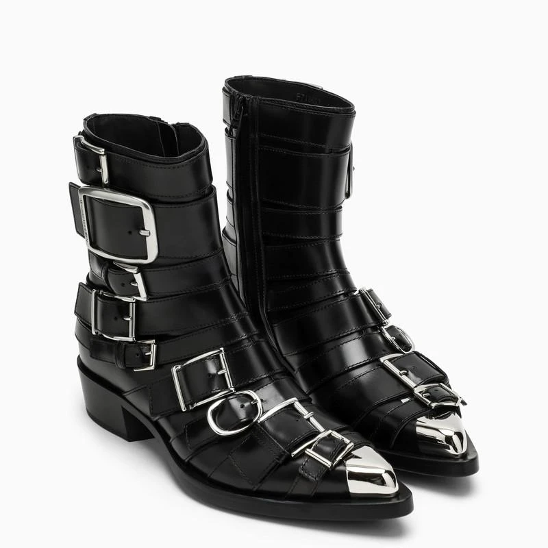 Alexander McQueen Black Punk buckle boots 3