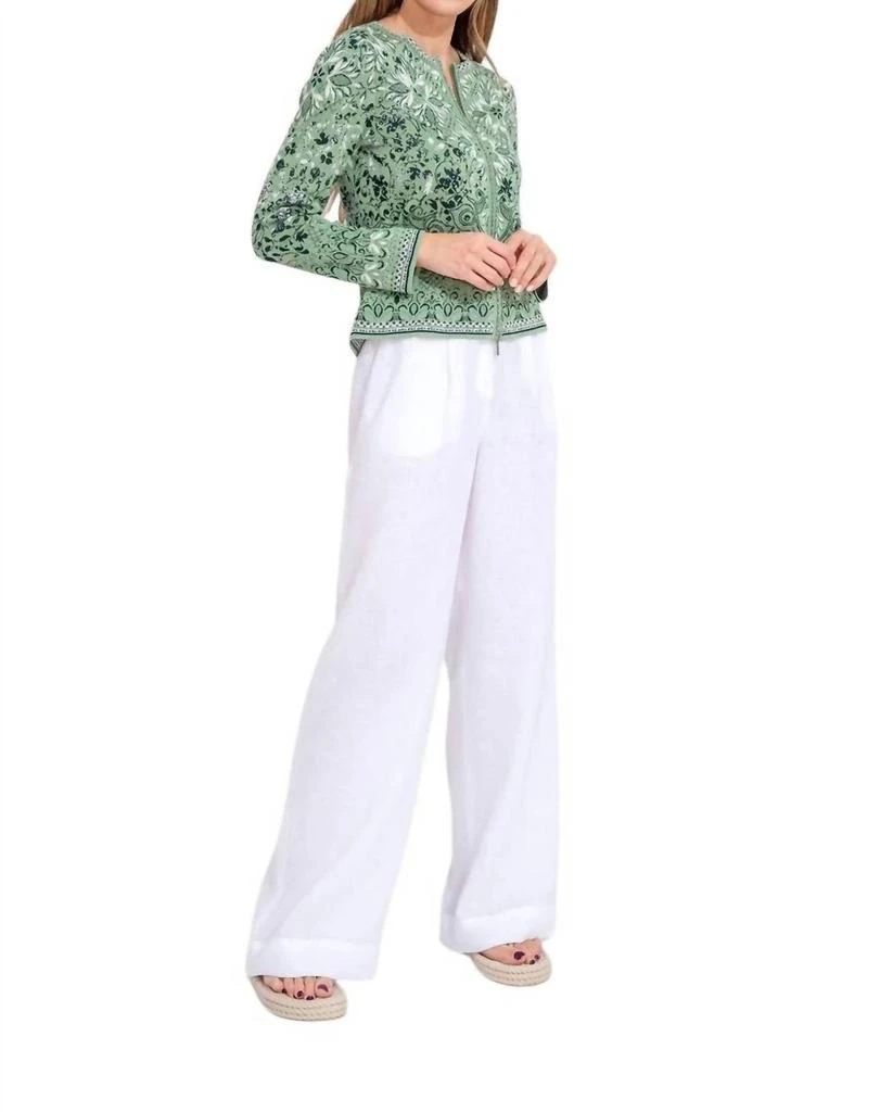 IVKO Alhambra Pattern Zip Cardigan In Pastel Green 4