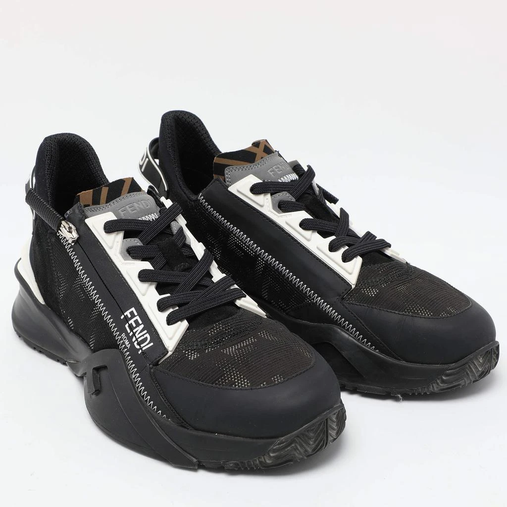 Fendi Fendi Black Mesh and Leather Flow Low Top Sneakers Size 39 4