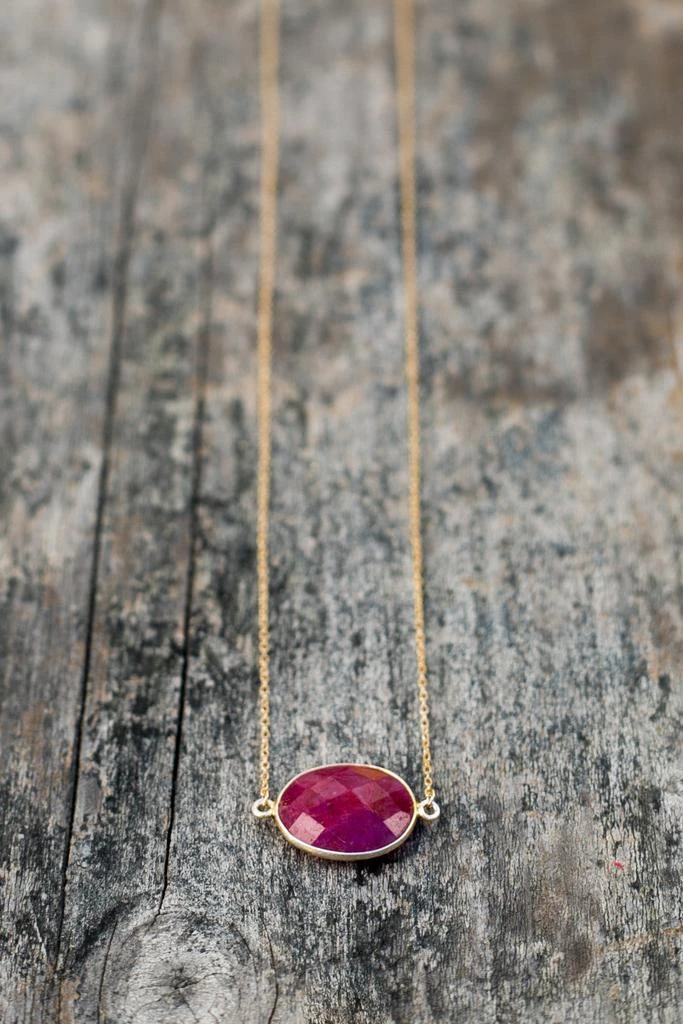 A Blonde and Her Bag Mrs. Parker Demi Fine Necklace in Ruby 4