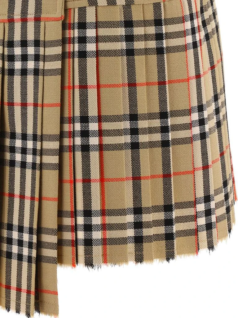 Burberry Burberry Pleated Check Wool Mini Kilt 4