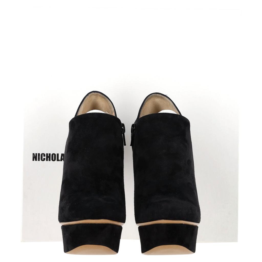 Nicholas Kirkwood Platform Ankle Boots in Black Suede