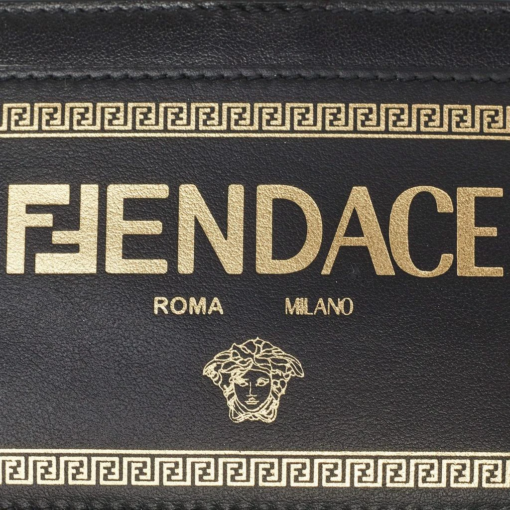 Fendi Fendi x Versace Black/Gold Leather Fendace Lanyard Card Holder 3