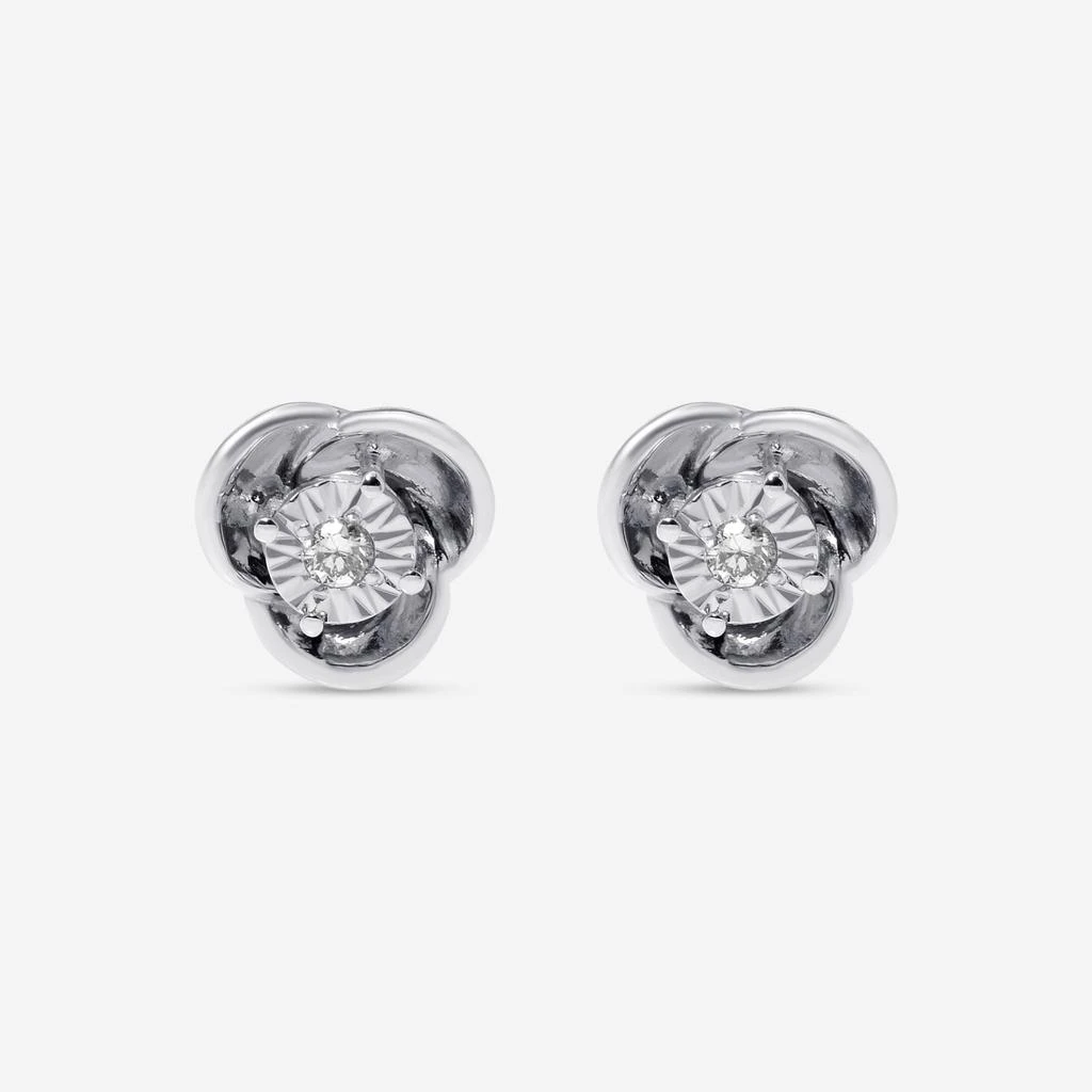 Bliss Bliss By Damiani 18K White Gold Diamond Stud Earrings 20087746 1