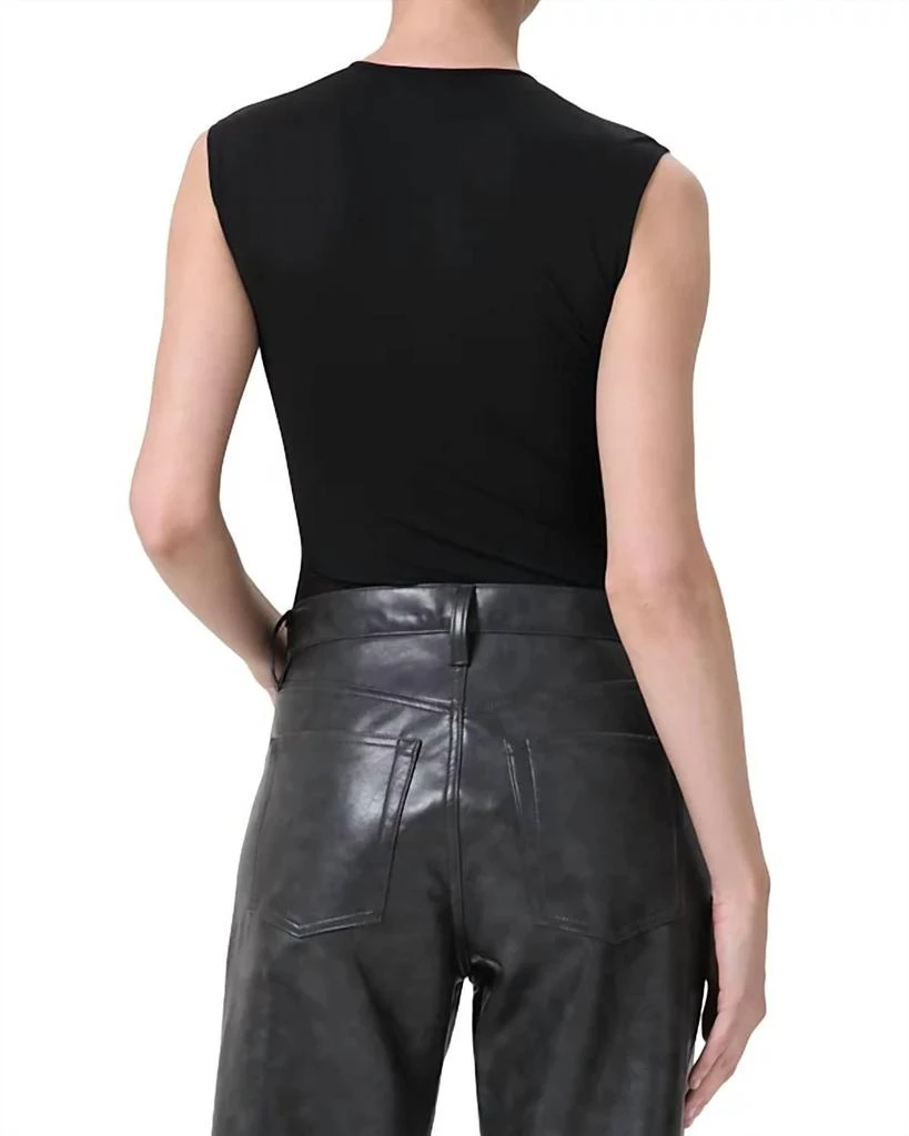 AGOLDE Aura Sleeveless Bodysuit In Aluminum Black 3