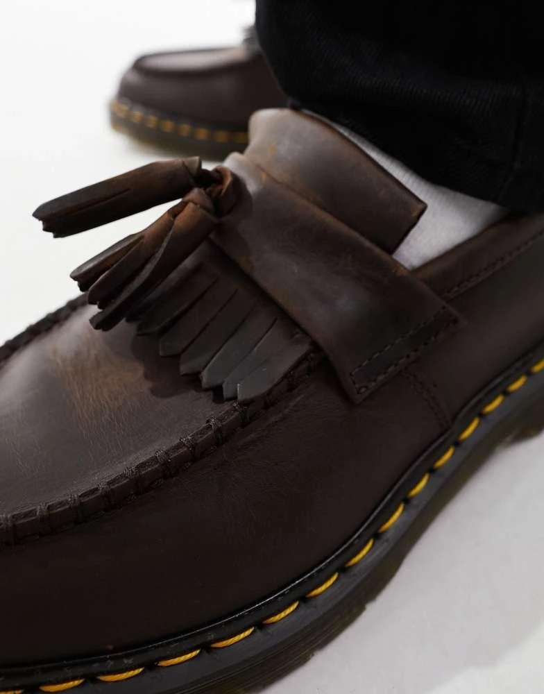 Dr. Martens Dr Martens unisex Adrian tassel loafers in dark brown crazy horse 2