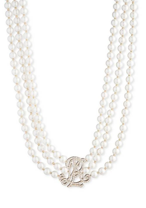 Ralph Lauren Ralph Lauren Gold Tone Multi Logo Collar Necklace 1