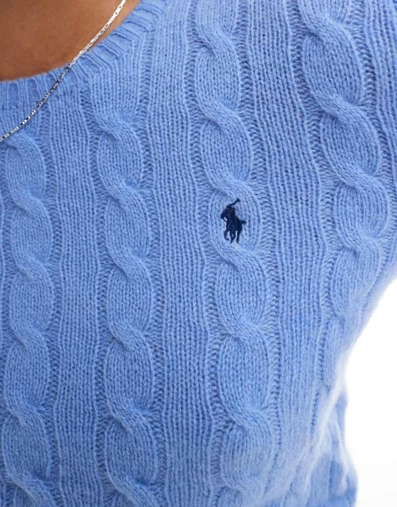 Ralph Lauren Polo Ralph Lauren Julianna wool cable knit jumper in light blue 3