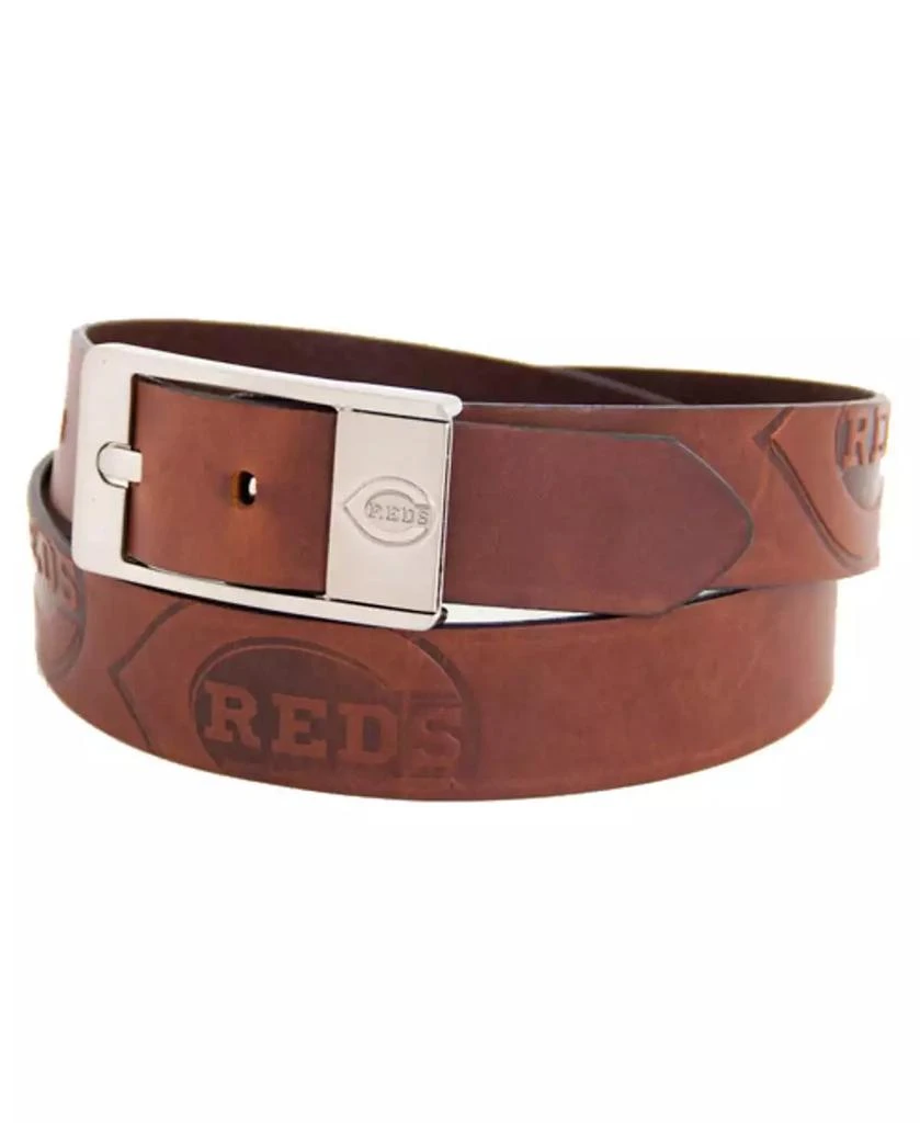 Eagles Wings Men's Brown Cincinnati Reds Brandish Leather Belt 1