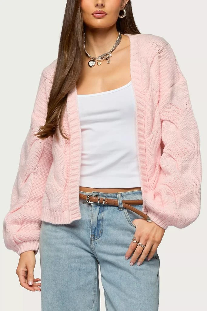 Edikted Edikted Braiden Chunky Cable Knit Cardigan