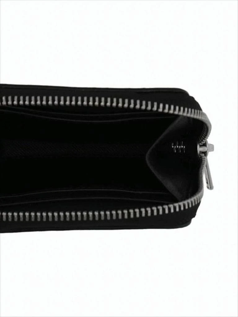 Y-3 Black Cowhide Compact Wallet With Zip-Around Closure 4