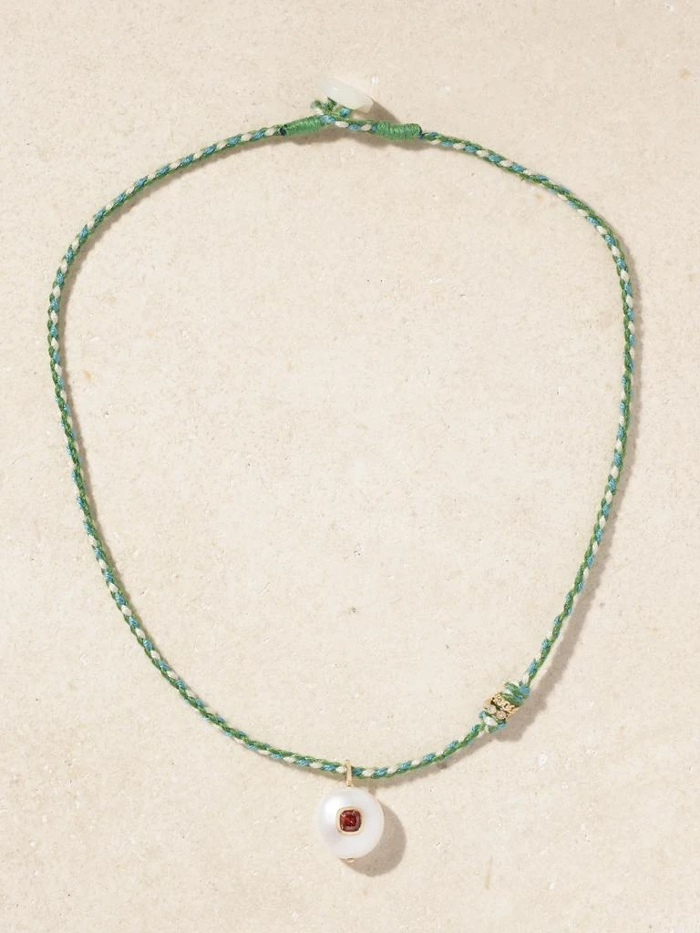 PASCALE MONVOISIN Eddie 9-karat Gold, Cord And Multi-stone Necklace