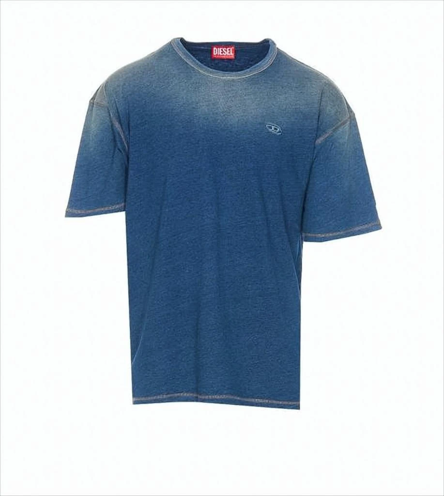Diesel Faded Blue Cotton T-Shirt