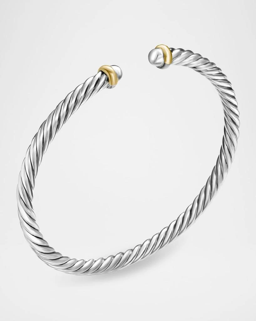 David Yurman Cable Flex Bracelet with Gemstone in Silver and 14K Gold, 4mm 3