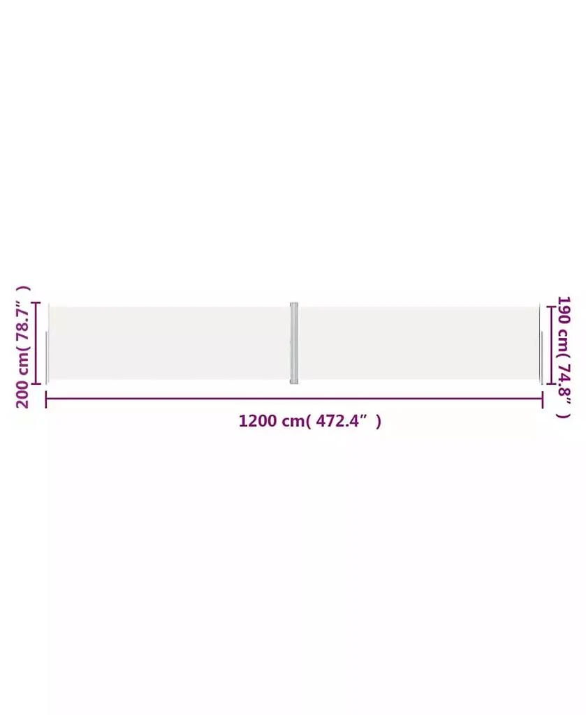 vidaXL Side Awning Cream Polyester with PU coating, steel, aluminum Large 3