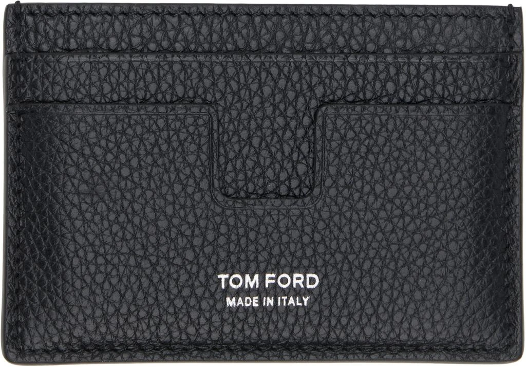 Tom Ford Black Grain Leather Classic Card Holder
