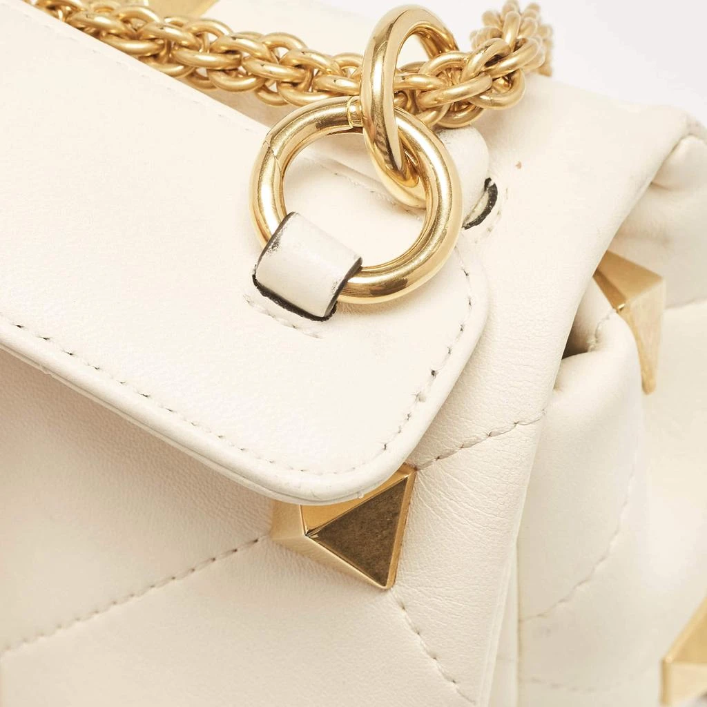Valentino Valentino Off White Leather Large Roman Stud Top Handle Bag 6