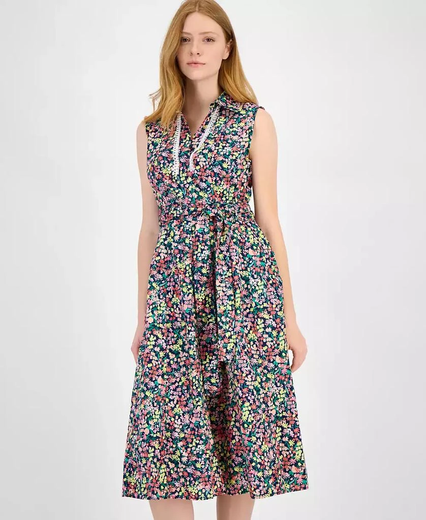 Tommy Hilfiger Women's Floral Lace-Trim Shirtdress - Dresses & Skirts -  Free Shipping - BeyondStyle