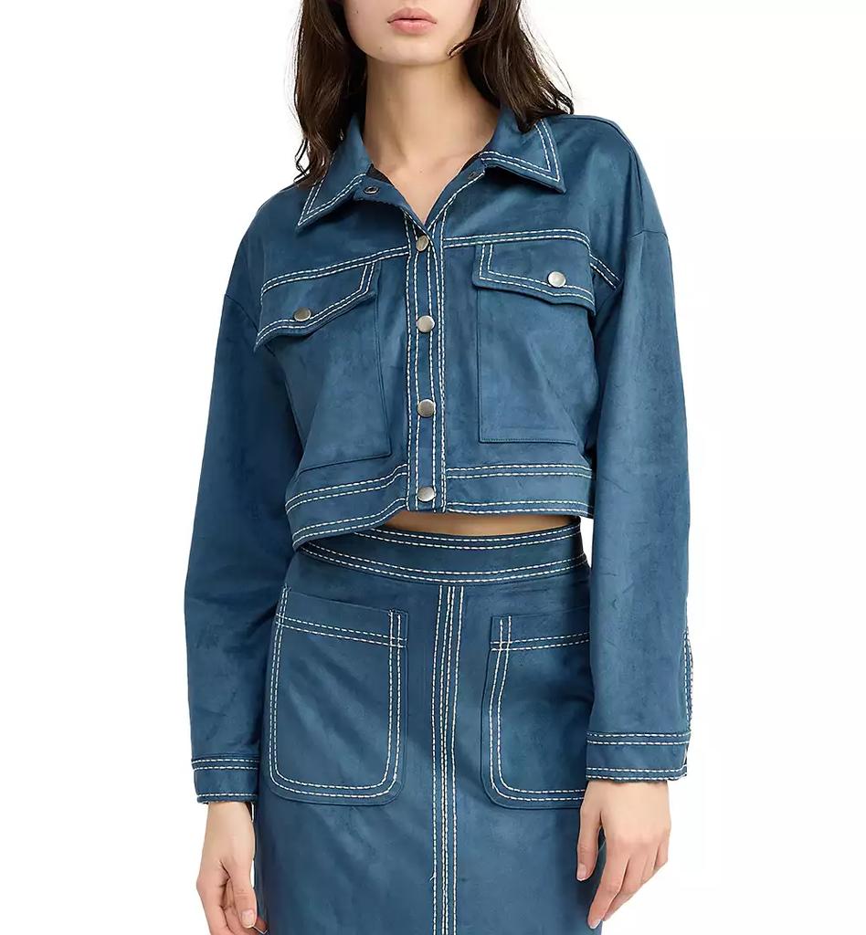 En Saison Women's Robin Faux-Suede Boxy Shacket