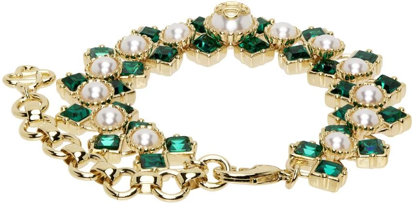 Casablanca Gold Crystal & Pearl Bracelet 2