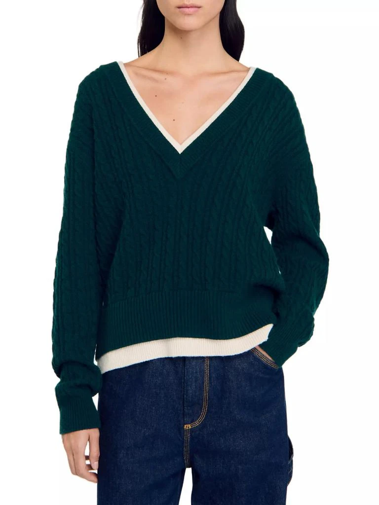 Sandro Layered Effect Knit Jumper 3