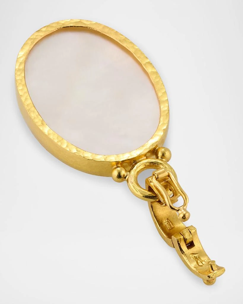 Elizabeth Locke 19K Yellow Gold Medium Vertical Oval Rock Crystal Octopus Pendant 4