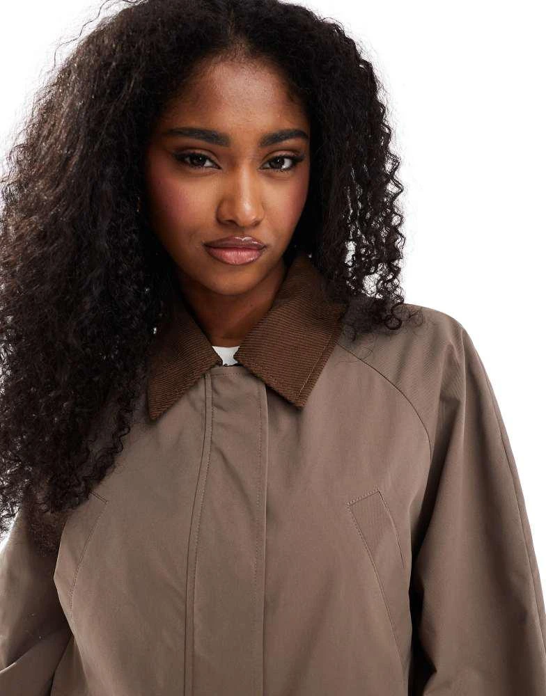 ONLY ONLY contrast detail barn jacket in brown 2