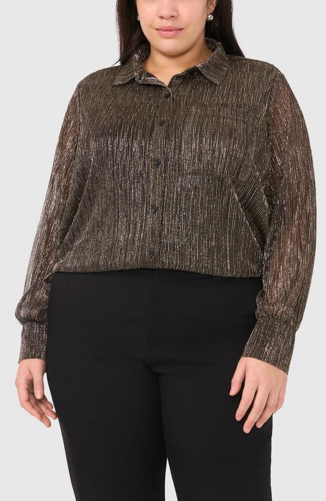 Halogen Metallic Button-Up Shirt 1