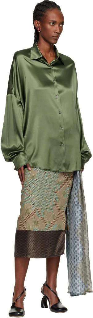 Dries Van Noten Green Silk Shirt 4