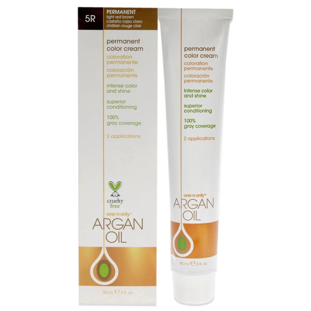 One n Only Argan Oil Permanent Color Cream - 5R Light Red Brown by  for Unisex - 3 oz Hair Color 1