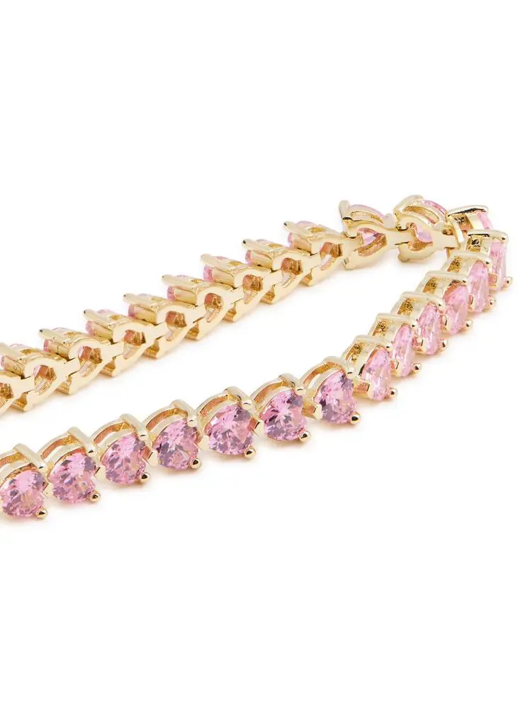 Kenneth Jay Lane Heart crystal-embellished tennis bracelet  3