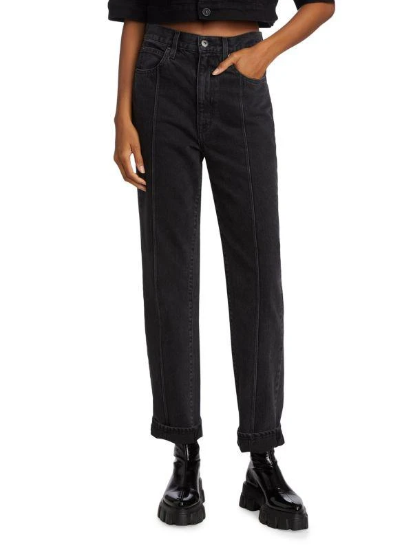 SLVRLAKE London Straight-Leg Pintuck Jeans 1