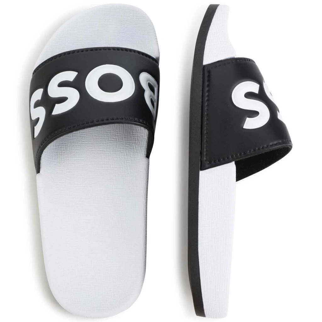 Boss White Slides with Black Logo Hugo Boss Men main image 4