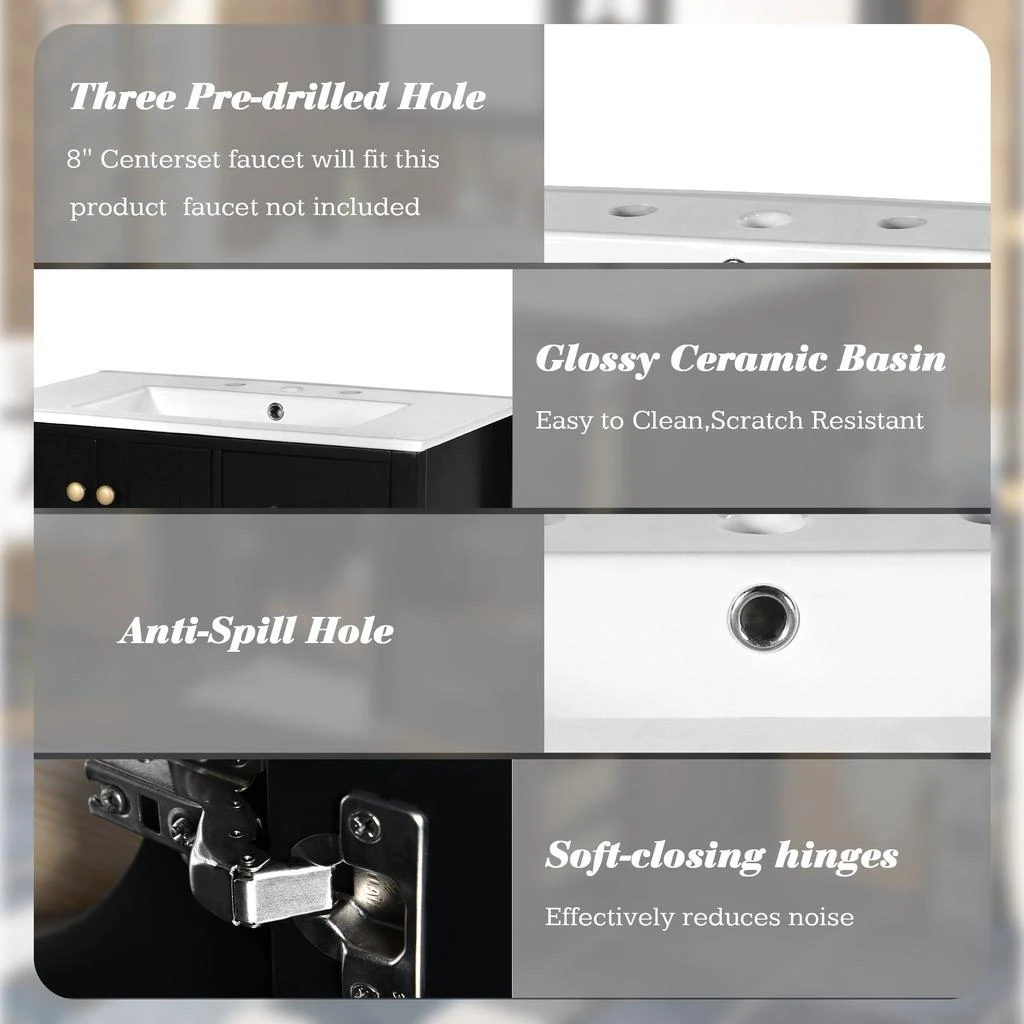 Streamdale Furniture Streamdale 30" Vanity Set with Sink, Drawers, and Soft-Close Doors 3