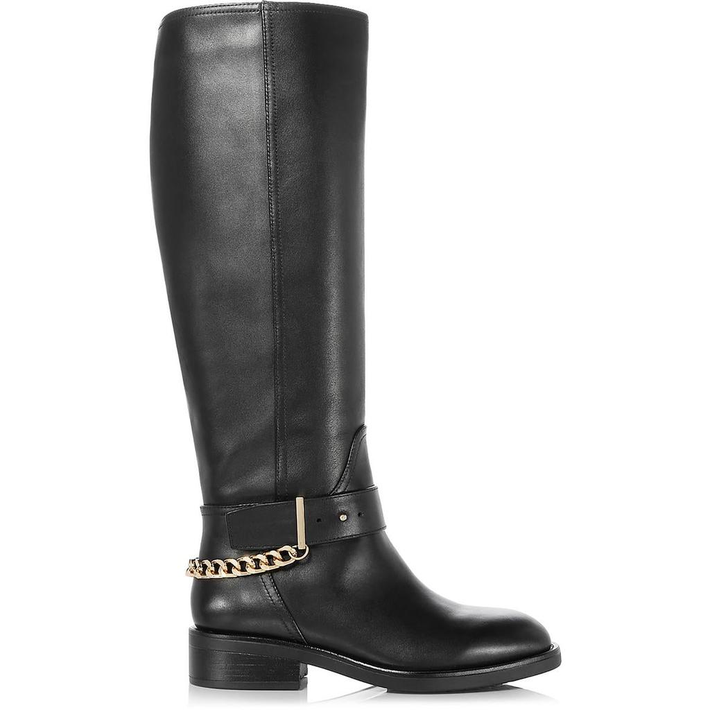 AQUA RILEY Womens Leather Round toe Knee-High Boots