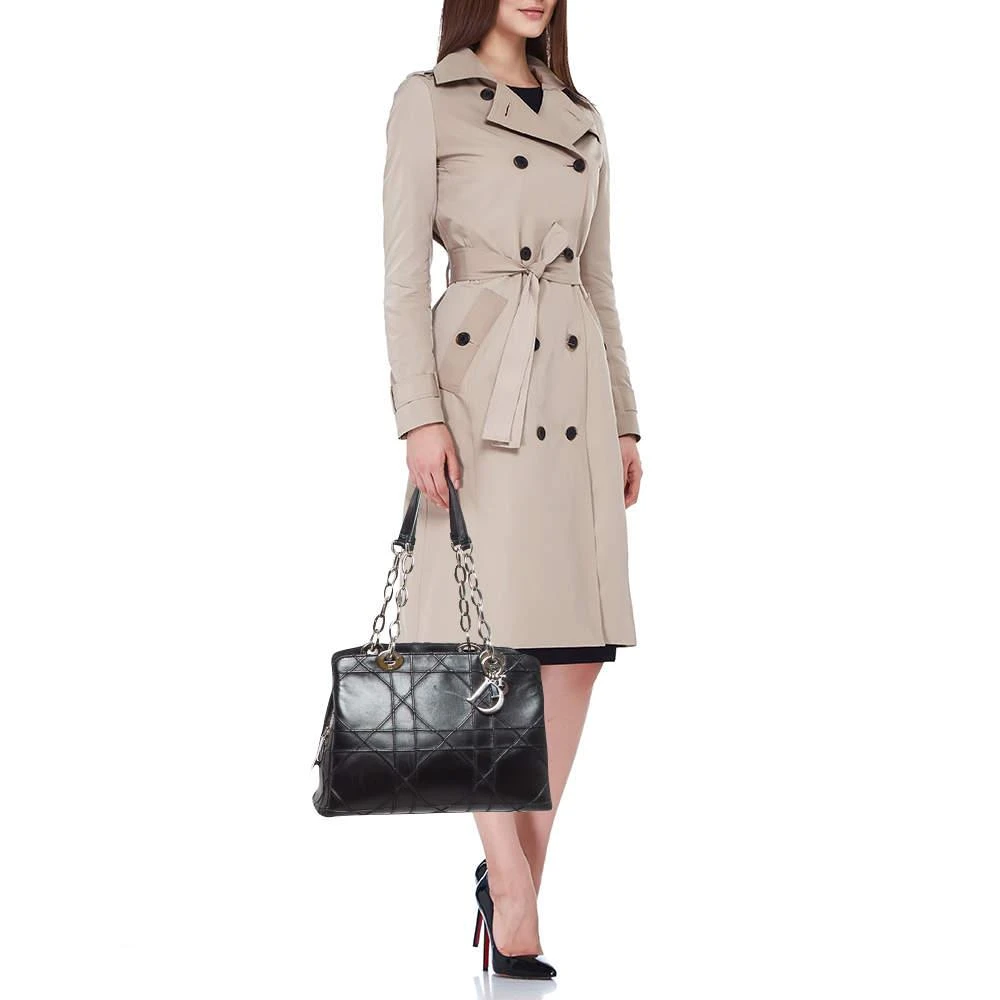 Dior Dior Black Macrocannage Leather Soft Chain Tote 3