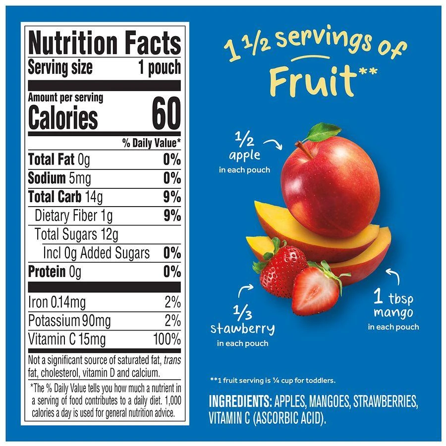 Gerber Natural for Toddler Food Pouches Apple Mango Strawberry 4