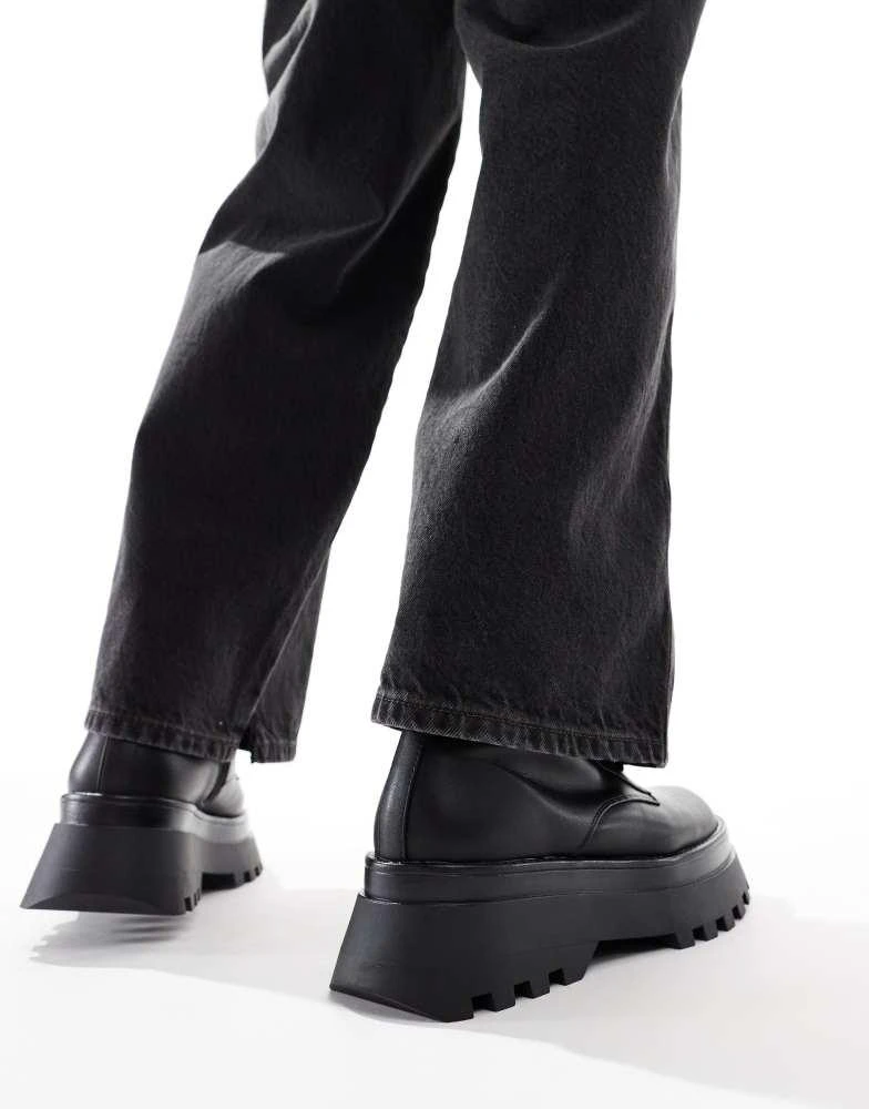 ASOS ASOS DESIGN lace up boots in black with chunky sole 3