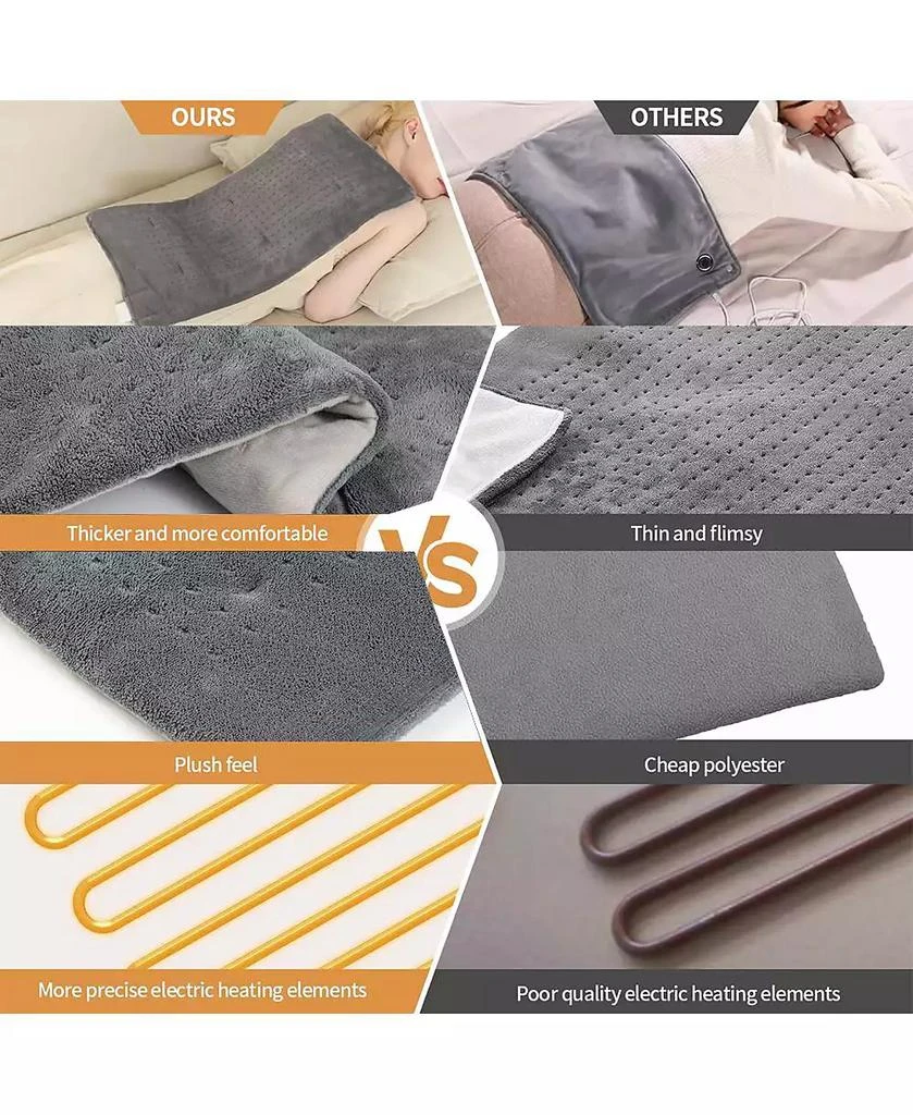 Cowin 12

x24

 Grey Weighted Electric Heating Pad for Pain Relief, Machine Washable with 3 Heat Settings ,Heating pad for Neck and Shoulder, Knee 9