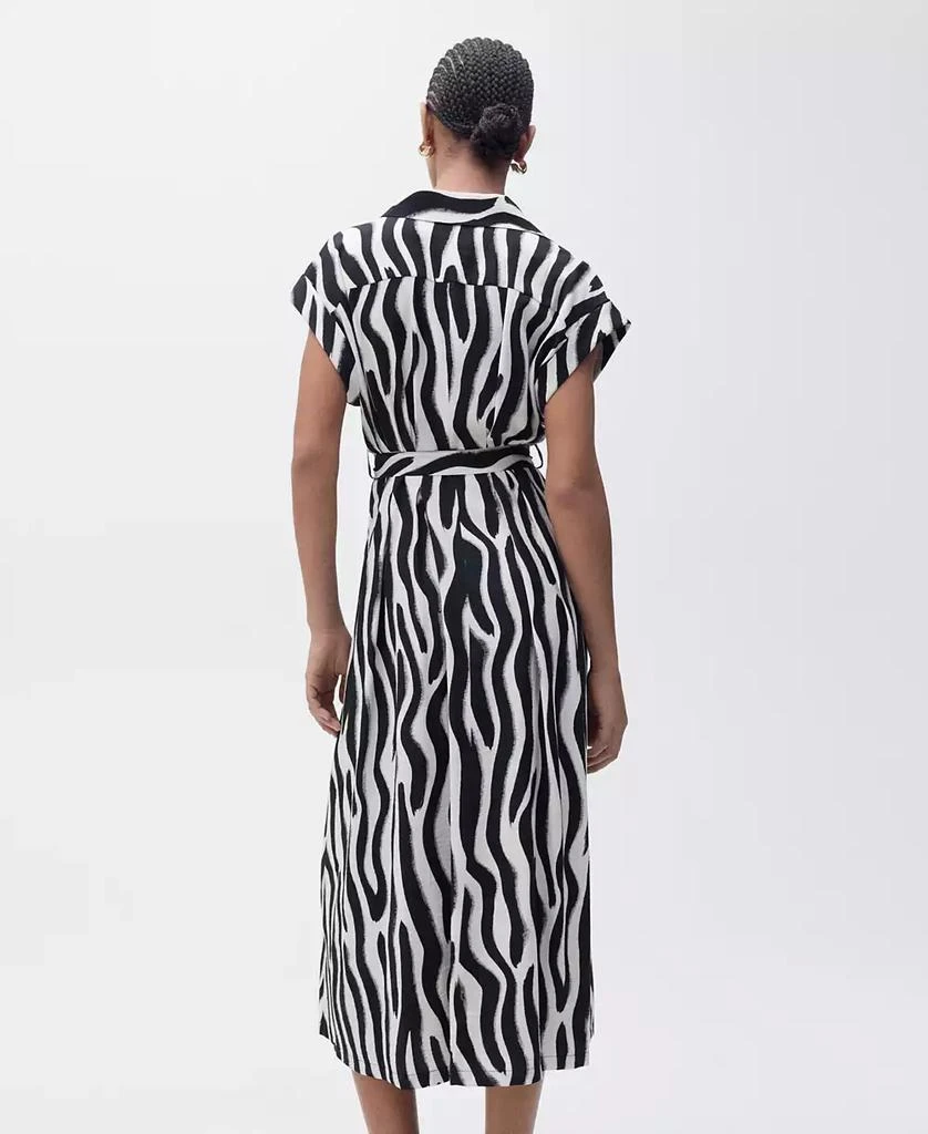 Mango Women's Zebra Shirt Dress 8