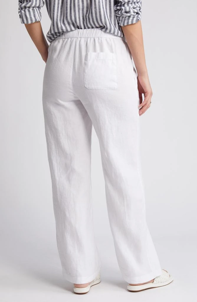 Caslon Drawstring Straight Leg Linen Pants 10