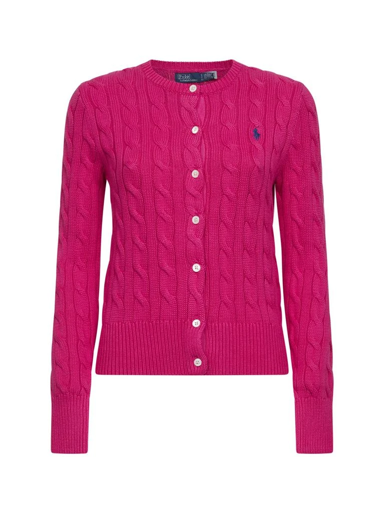 Ralph Lauren POLO RALPH LAUREN | Accent pink cable-knit cotton crewneck cardigan | Women | S