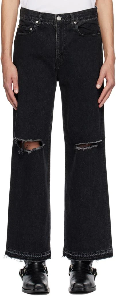 JieDa Black Damage Jeans 1