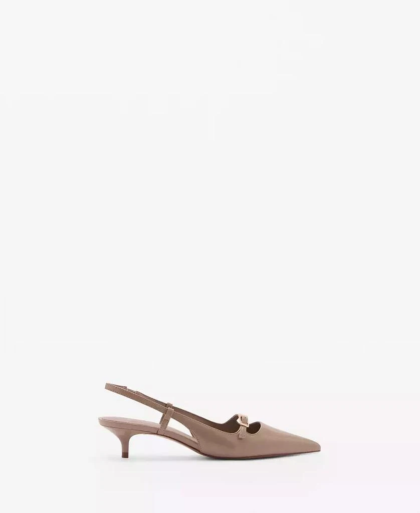 Mango Women's Buckle Detail Slingback Heeled Shoes 5